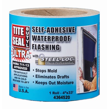 TITE SEAL ULTRA Cofair Tite Seal 4 in. W X 33 ft. L Polyethylene Flashing Butyl White TSBULTRA433